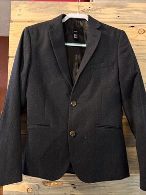 H&M Dark Navy Two-Button Notch-Lapel Sport Coat